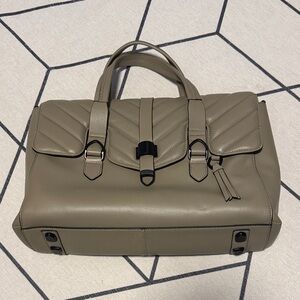 Taupe leather Rudsak satchel bag